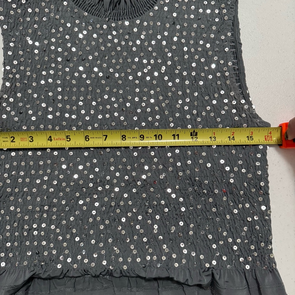 Sandro Yahir Smocked Sequin Tank Top - Picture 9 of 10